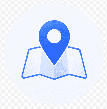 Ícone de mapa com pin territorial